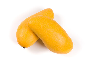 two yellow mango isolated on white background