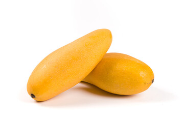 two yellow mango isolated on white background