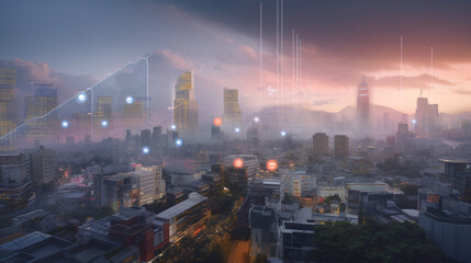 modern city skyline generative ai