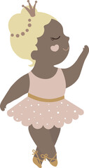 Little Cute Ballerina vector with a transparent background 