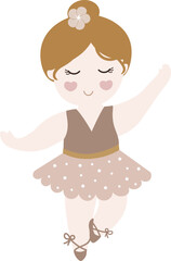 Little Cute Ballerina vector with a transparent background 