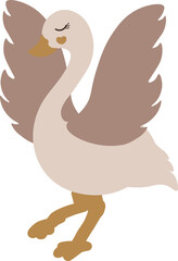 Swan cartoon in transparent background