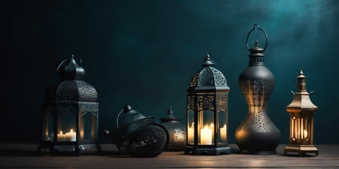 Obraz premium Vibrant Ramadan Space for Eye-Catching Text Overlays