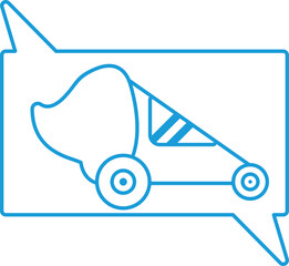 ice cream car chat logo template design vector