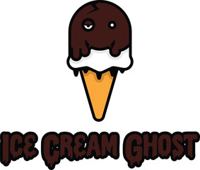 ghost chocolate ice cream cone