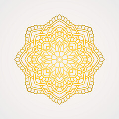 Circular pattern with ornamental shape and elegant gold color. suitable for henna, tattoos, photos, coloring books. islam, hindu,Buddha, india, pakistan, chinese, arab