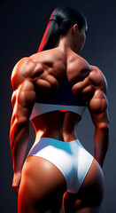 Obraz premium muscular bodybuilder woman, generative ai