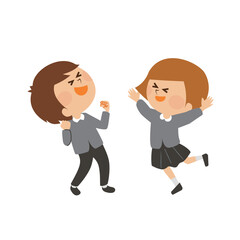 喜ぶ子供のイラスト素材