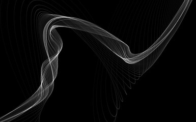 Dark abstract background with a glowing abstract waves