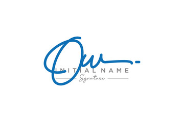 Obraz premium Initial OW signature logo template vector. Hand drawn Calligraphy lettering Vector illustration.