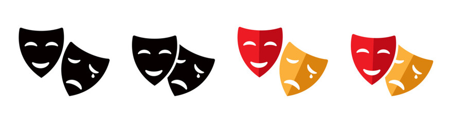 Theatrical mask vector icons