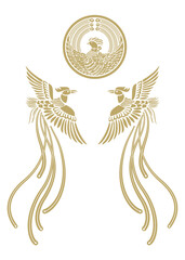 Chinese phoenix in japan_鳳凰セット_素材：ベクター_グラフィック