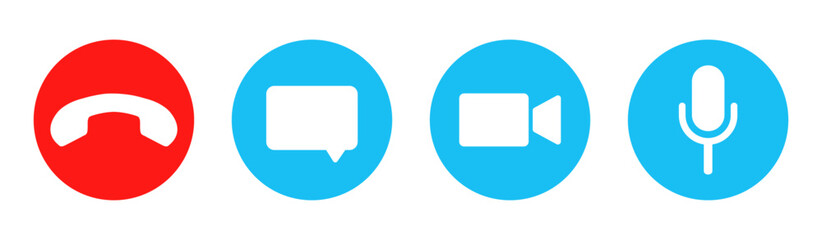 Video call vector icons set