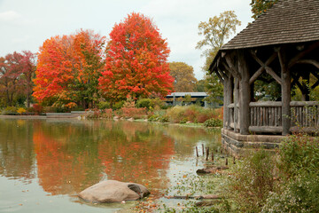 Beautiful autumn scene at Prospect park in Brooklyn, New York city