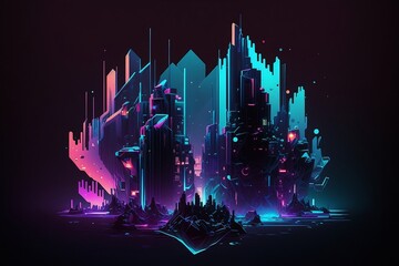 Futuristisches Cyper Wallpaper. Digitale Kunst.
