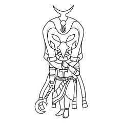 Fototapeta na wymiar Horus chibi mascot line art