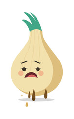 onion crying vector illustration