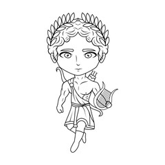 Apollo chibi mascot line art