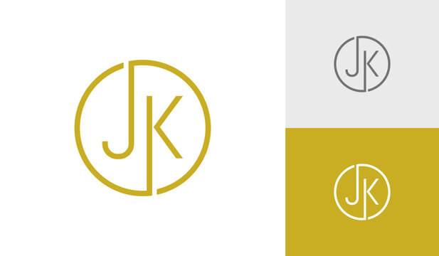Letter JK circle initial monogram logo design vector