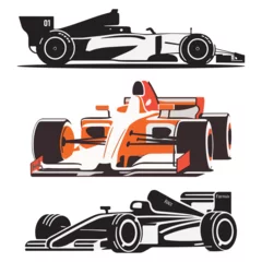 Foto auf Acrylglas F1 Formula race detailed cars set. Vector eps illustration.