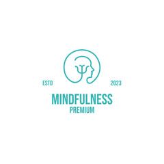 Vector mindfulness logo design template illustration idea
