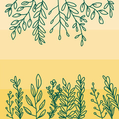 Naklejka premium green ornament botanical hand drawn 