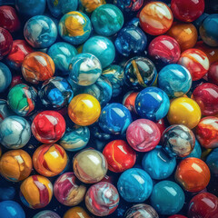Fototapeta na wymiar colored marbles background, AI generated