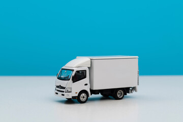 Background of white delivery truck