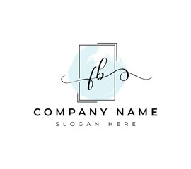 The flat abstract initial letter FB logo icon incorporates two abstract shapes in the black-and-white creative process.