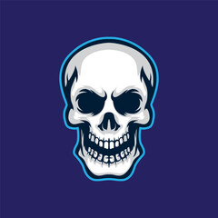 Skull head mascot logo illustration