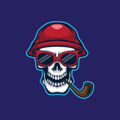 Skull glasses smoking head