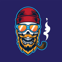 Skull smoke with beanie and beard