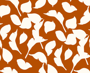 Seamless geometric leaves pattern. Modern soft print.