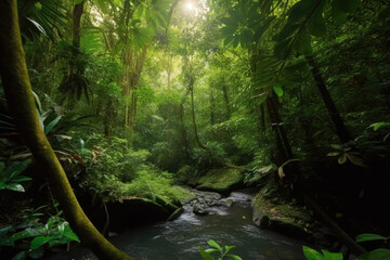 Lively Rainforest made with generative ai