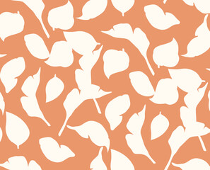 Seamless geometric leaves pattern. Modern soft print.