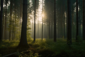 Forest at Dawn made with generative ai