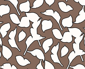Seamless contour pattern, floral print. Minimalistic design.
