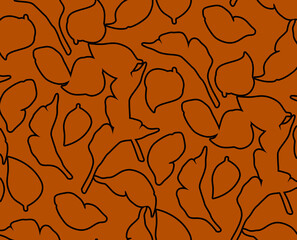 Seamless contour pattern, floral print. Minimalistic design.
