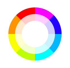 abstract color wheels with shades and tints