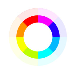 abstract color wheels with shades and tints