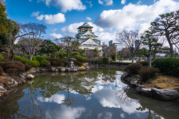 大阪府 大阪城と天守閣の景色