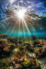 Fototapeta na wymiar Submerged Beauty - A Tranquil and Serene Underwater Photograph
