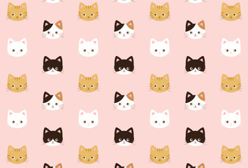 seamless pattern with different cats for banners, cards, flyers, social media wallpapers, etc.
