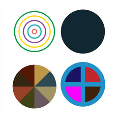 Obraz premium Different colors four circle with different types.