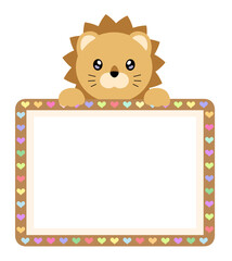 lion character frame, 사자 캐릭터 프레임