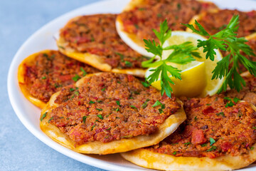 Turkish Food Findik Lahmacun -Mini Pizza