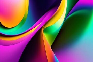 Rendering of Colorful Geometric Lines in Abstract Art. Generative AI. 