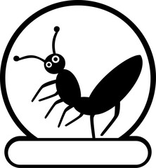 Animal icon pin in black and white colour silhouette design
