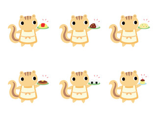 キッチンのリス　アイコンセット2