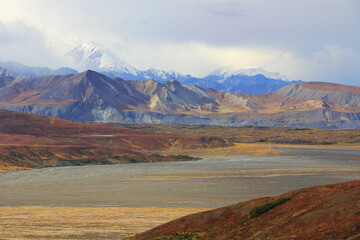 autumn landscape in the mountains in Alaska
